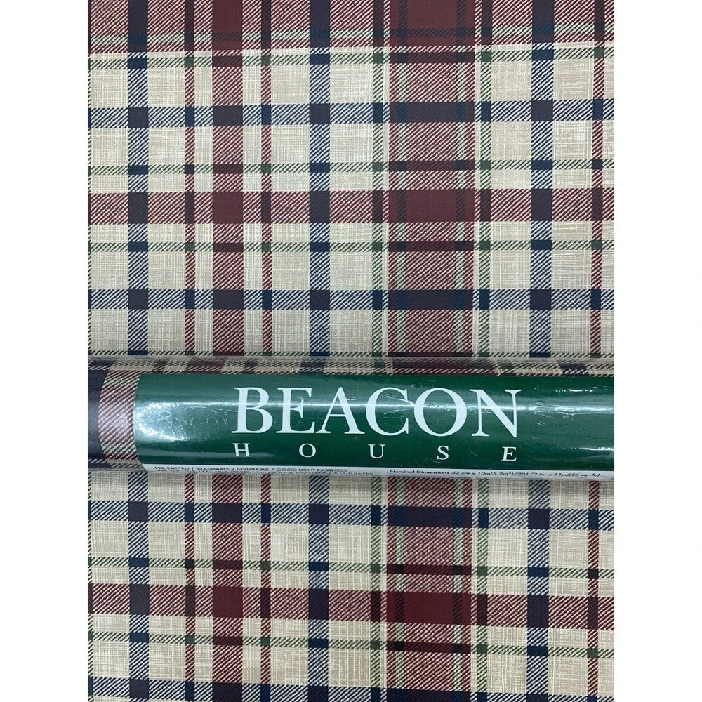 Beacon House Tartan Plaid Wallpaper 72-30948, 20.5” X 11yds